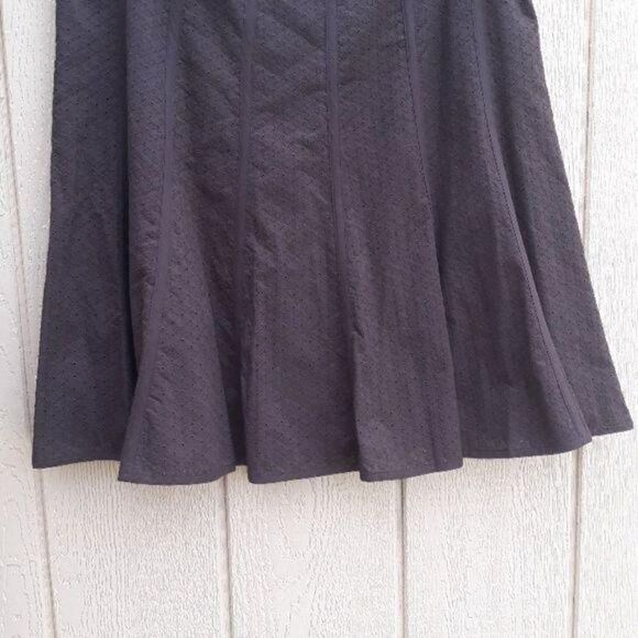 Liz Claiborne Boho Skirt Eyelet Lace Paneled Peasant Full Circle Brown Size 12 - Picture 6 of 8